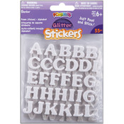 Foam Glitter Stickers 55/Pkg-Alphabet-White