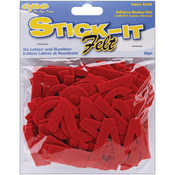 Stick It Felt 2" Numbers &amp; Letters -Red 81/Pkg