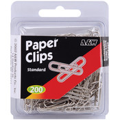 Paper Clips-Standard-Silver 200/Pkg