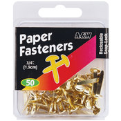Paper Fasteners 3/4" 50/Pkg-Gold