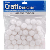 Pom Poms .75" 45/Pkg-White