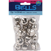 Jingle Bells 1" 18/Pkg-Silver