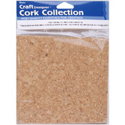 Cork Collection Adhesive Wall Tile-6"X6"X5mm 4/Pkg
