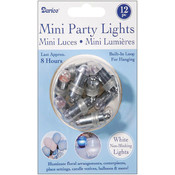 Non-Blinking Mini Party Lites 12/Pkg-White