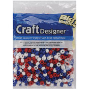 Pony Beads 6x9mm 720/Pkg-Red/White/Blue