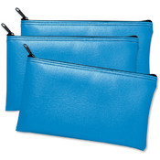 Leatherette Vinyl Zippered Wallets -Blue