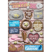 Cowgirl Cardstock Stickers 5.5"X9"-