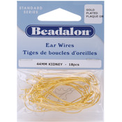 Kidney Ear Wires 44mm 18/Pkg-Gold Plated