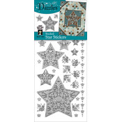Dazzles Stickers-Silver Stacked Star