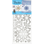 Dazzles Stickers-Silver Stitched Snowflakes