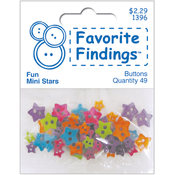 Favorite Findings Mini Shaped Buttons-Fun Stars 49