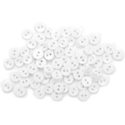 Favorite Findings Basic Mini Buttons 75/Pkg-White