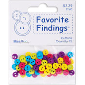 Favorite Findings Basic Mini Buttons 75/Pkg-Fun