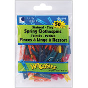 Tiny Spring Clothespins 1"-Assorted Colors 50/Pkg