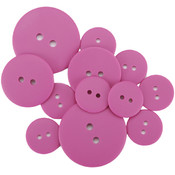 Favorite Findings Matte Buttons 11/Pkg-Raspberry P