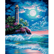 Paint By Number Kit 16"X20"-Lighthouse In The Moon