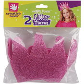 Foam Glitter Tiaras 2/Pkg-Pink