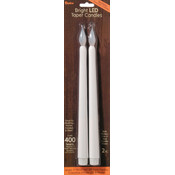 LED Taper Candle 2/Pkg-White 11"