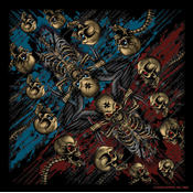 Domestic Bandanna 22"X22"-Skulls Red/Blue