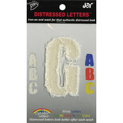 Iron-On White Distressed Letter 2.5"-G