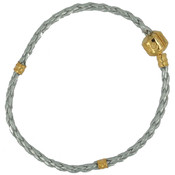 Leather Bracelet 1/Pkg-Silver 8.5"