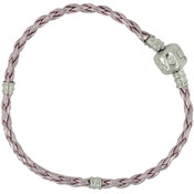 Uptown Collection Leather Bracelet 1/Pkg-Pink 7.5"