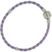 Leather Bracelet 1/Pkg-Purple 7.5"