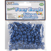 Barrel Pony Beads 9mmx6mm 175/Pkg-Royal Blue