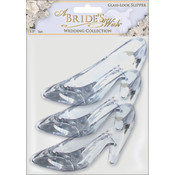 Glass-Look Acrylic Slipper 3.5" 3/Pkg