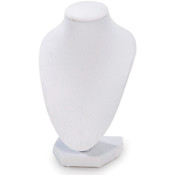 3D Velvet Necklace Stand 6"-White