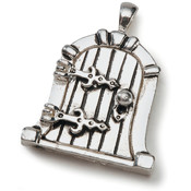 Fairy Door Metal Charm 1/Pkg-Antique Silver Dome
