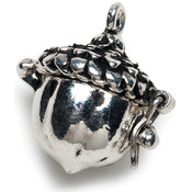 Prayer Box Metal Charm 1/Pkg-Antique Silver Acorn