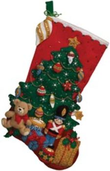 Under The Tree Stocking Felt Applique Kit