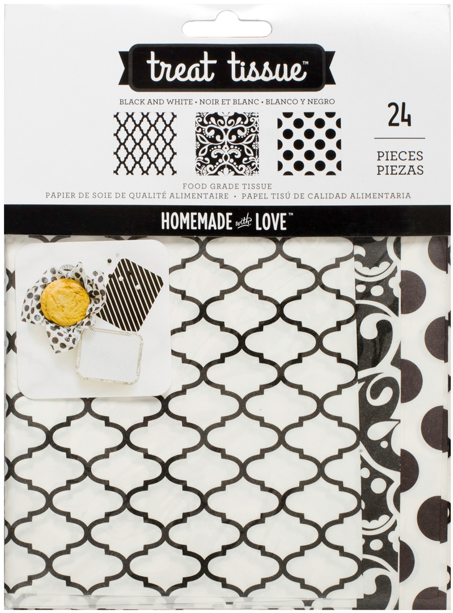 Homemade With Love Food Craft Tissue 24 / Pkg-Black and Whit(12x.50)