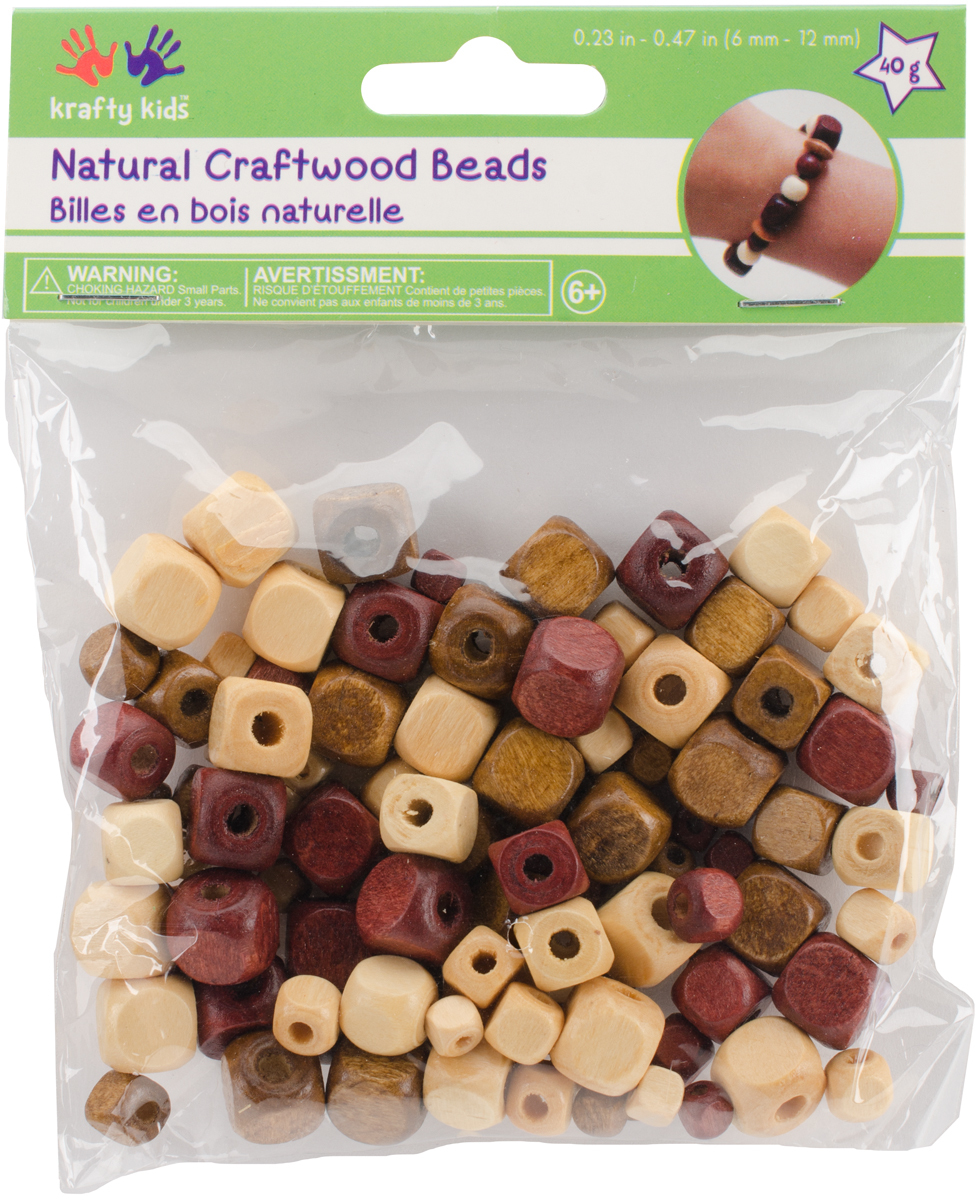 Wholesale Wood Beads 6MM-12MM 40g-Cube Medley(8x.94)