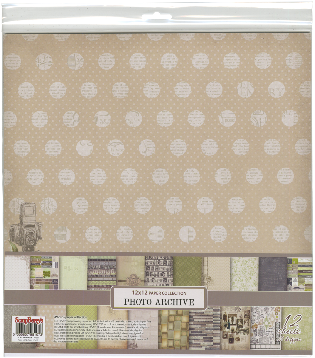 ScrapBerry's Photo Archive Paper Pack 12"X12" 12 / Pkg-9 Dou(2x$10.90)