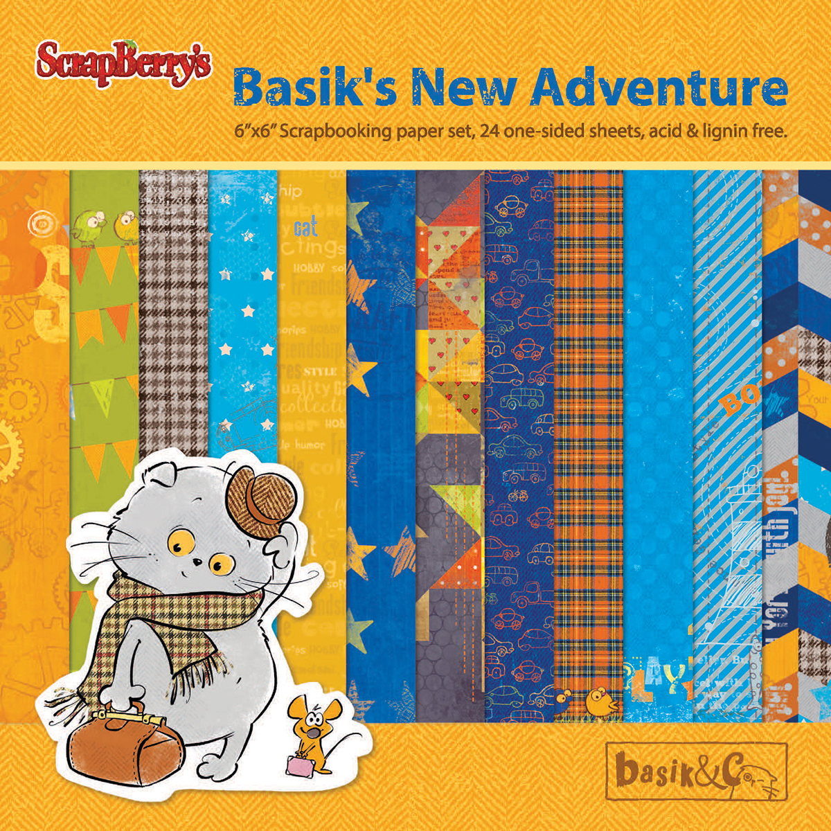 ScrapBerry's Basik's New Adventure Paper Pack 6"X6" 24 / Pkg-(4x$5.73)