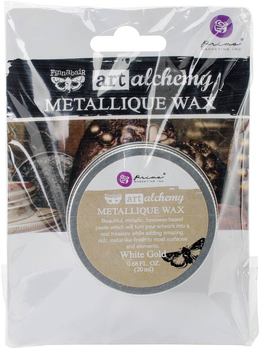 Finnabair Art Alchemy Metallique Wax .68 Fluid Ounce-White Go(4x.02)