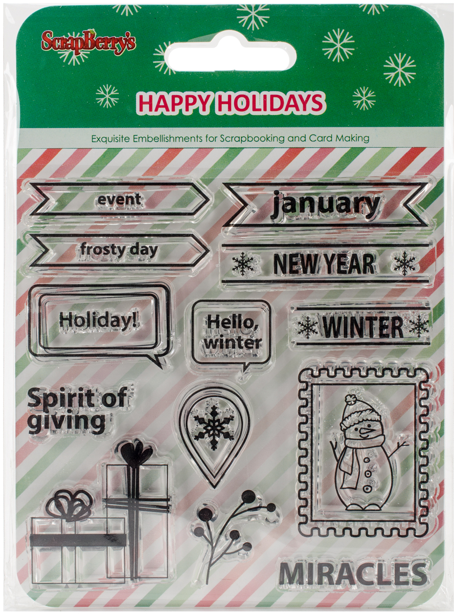 ScrapBerry's Happy Holiday Clear Stamps 4