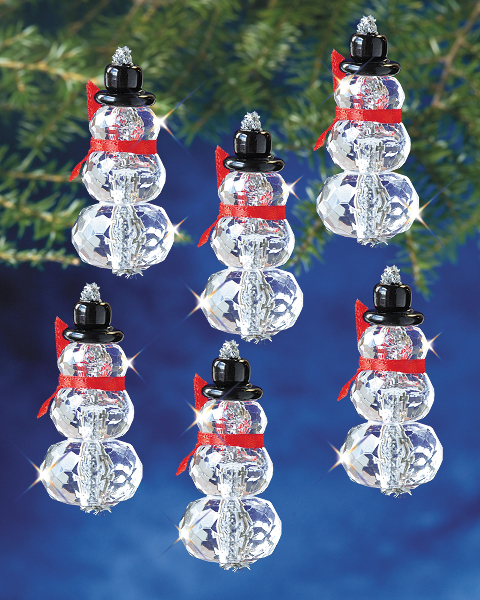 Wholesale Holiday Beaded Ornament Kit-Faceted Snowmen(2x.12)