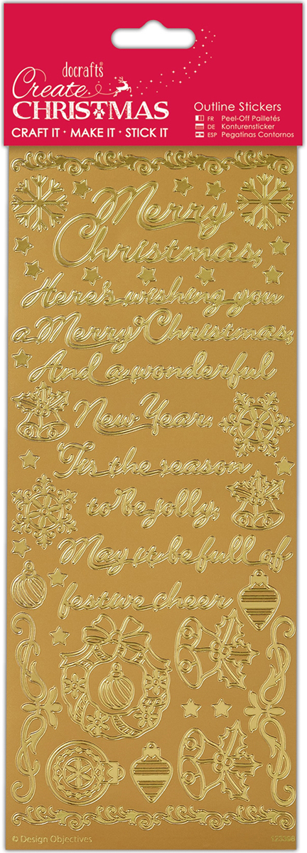 Papermania Outline Stickers-Traditional Christmas Verses - G(10x.82)