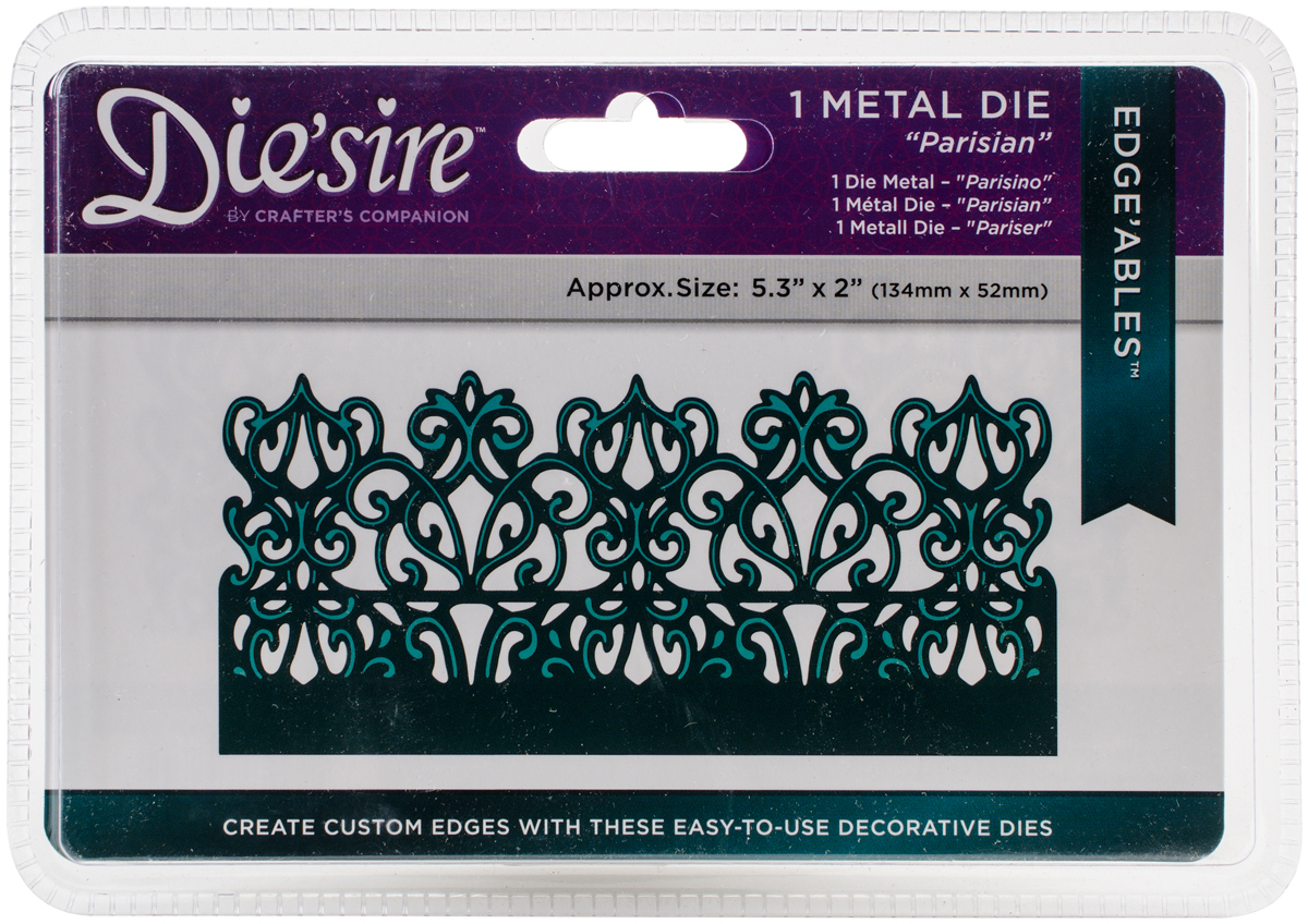 Die'sire Fancy Edge'able Metal Dies 5.3"X2"-Parisian(2x$13.28)