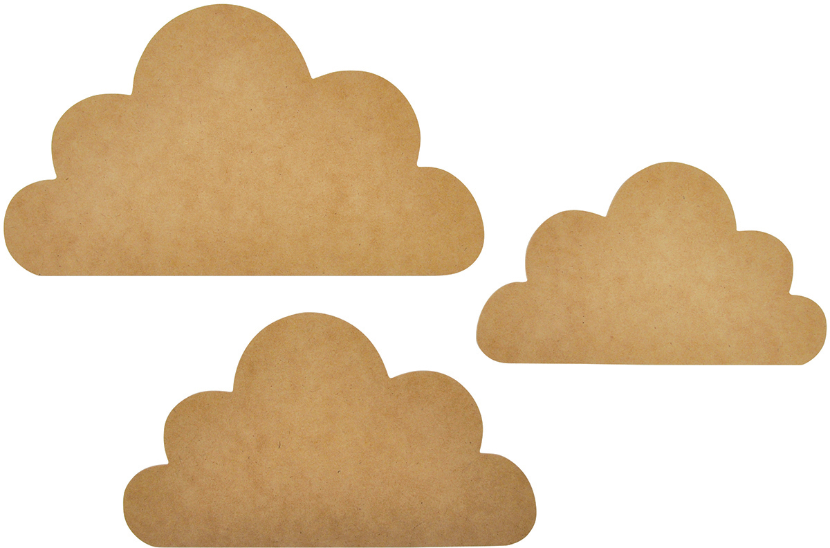 Beyond the Page MDF Cloud Wall Art-3 / Pkg, 9.5
