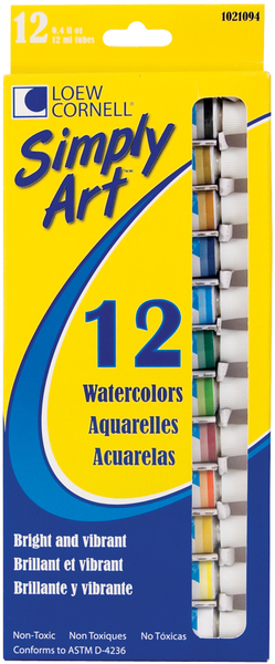 Wholesale Simply Art Water Color Paint Set - 12 Colors(2x.52)