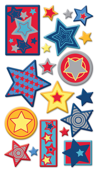Puffy Dimensional Stickers-Stars