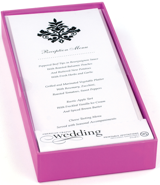 Damask Flocked Printable Invitations/Envelopes 25/