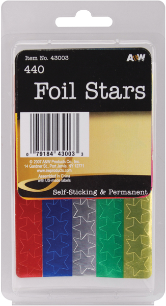 Wholesale Foil Star Stickers Assorted - 440 Ct(10x.11)
