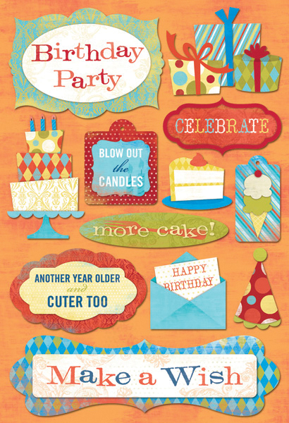 Birthday Cardstock Stickers 5.5