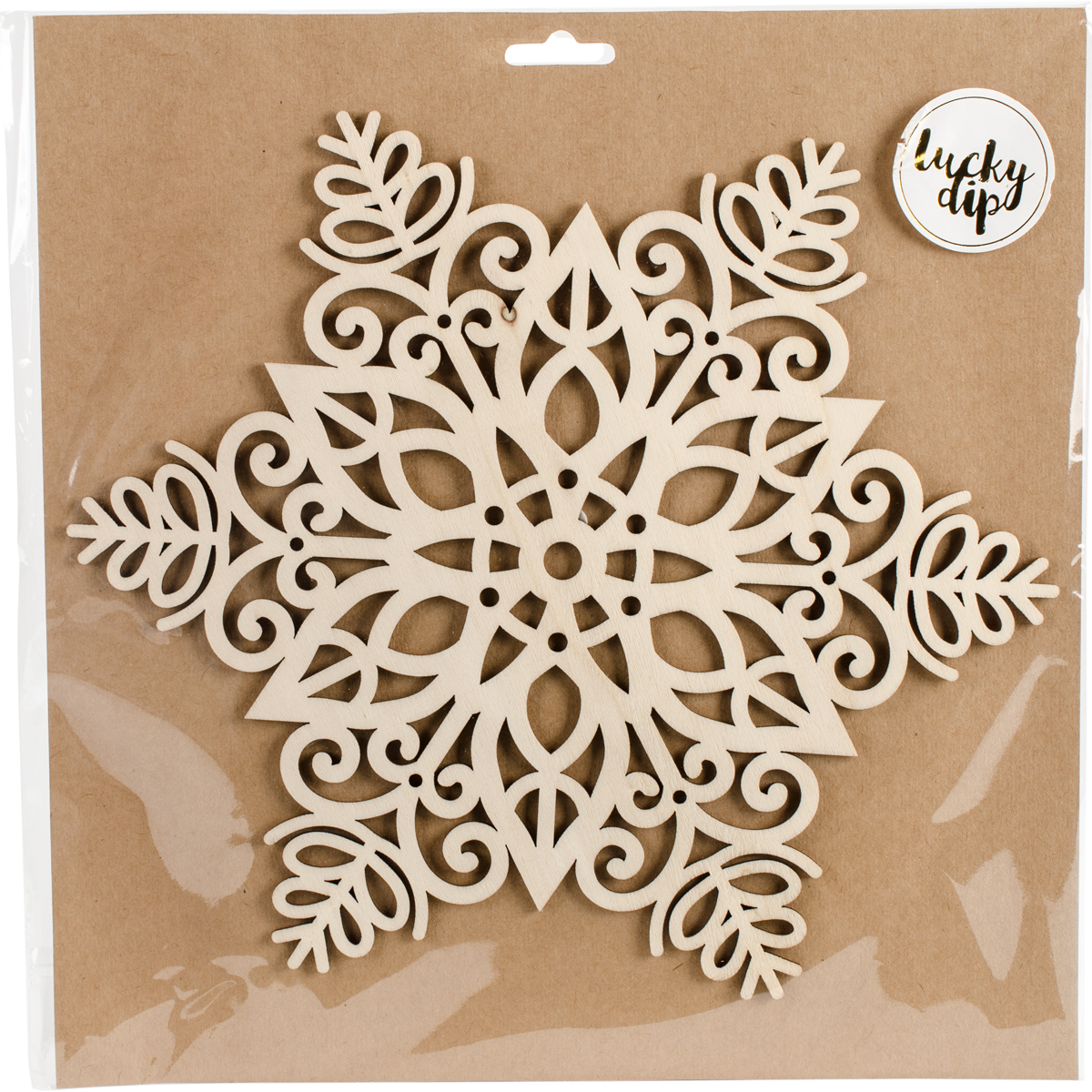 Wholesale Lucky Dip Wood Flourish-Snowflake 9.75