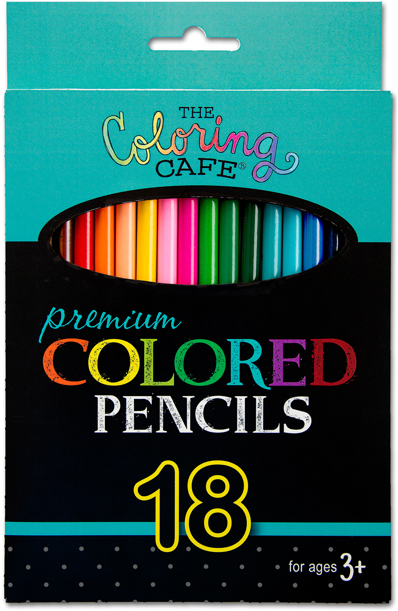 the Coloring Cafe' Colored Pencils 18 / Pkg-Assorted Colors(4x.50)